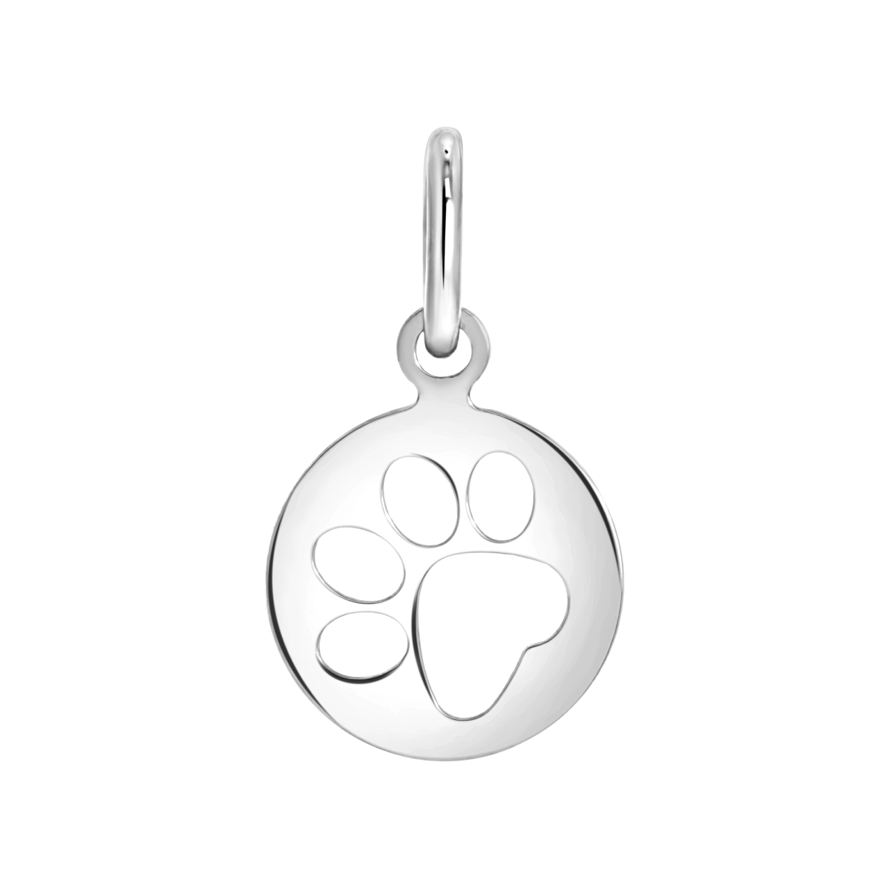 Anhänger, 925 Silber, rund, Pfote