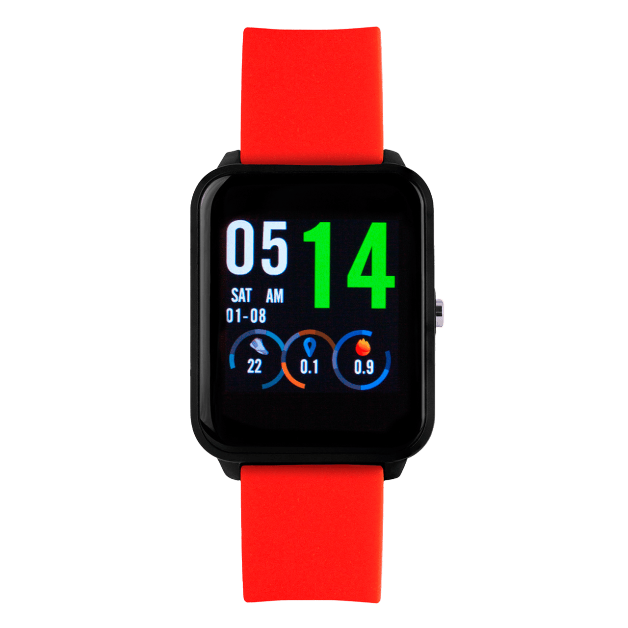 Axcent Smartwatch mit rotem Gummiarmband