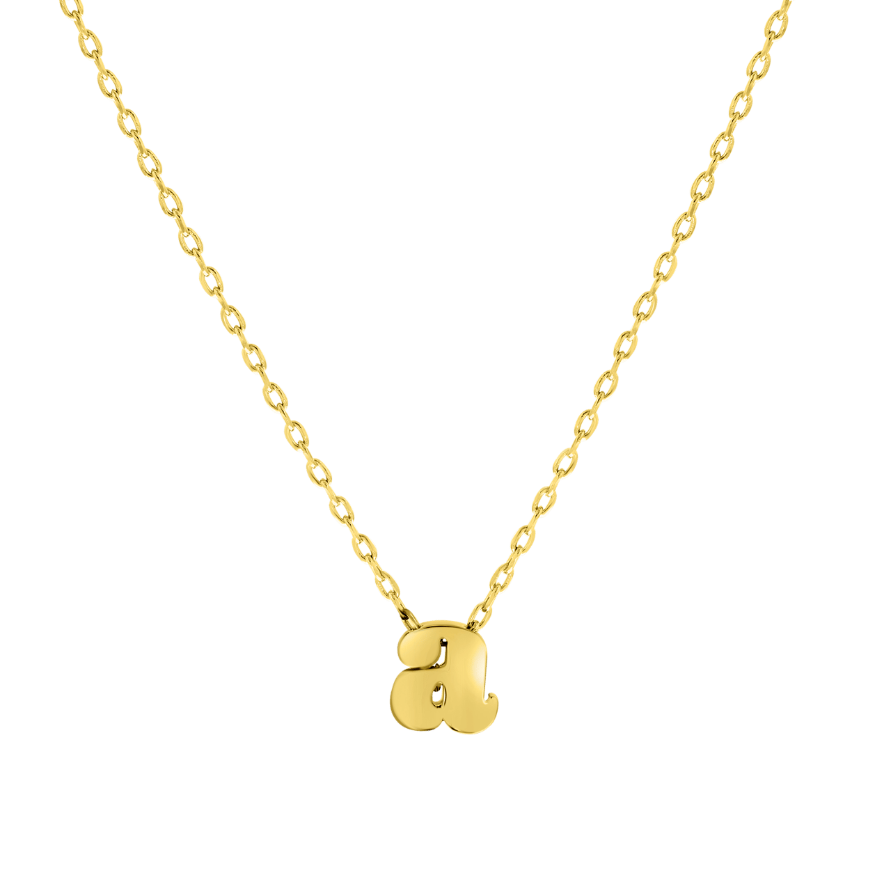 Stainless steel goldplated ketting met letterhanger voor dames