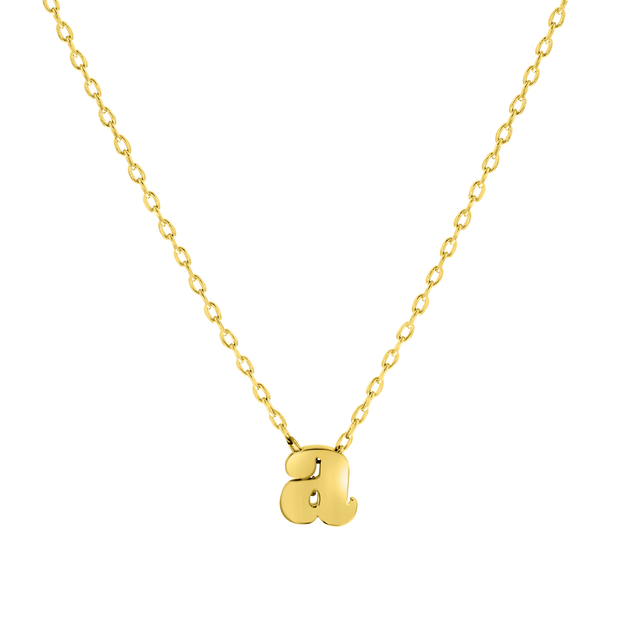 Stalen goldplated ketting met letterhanger voor dames