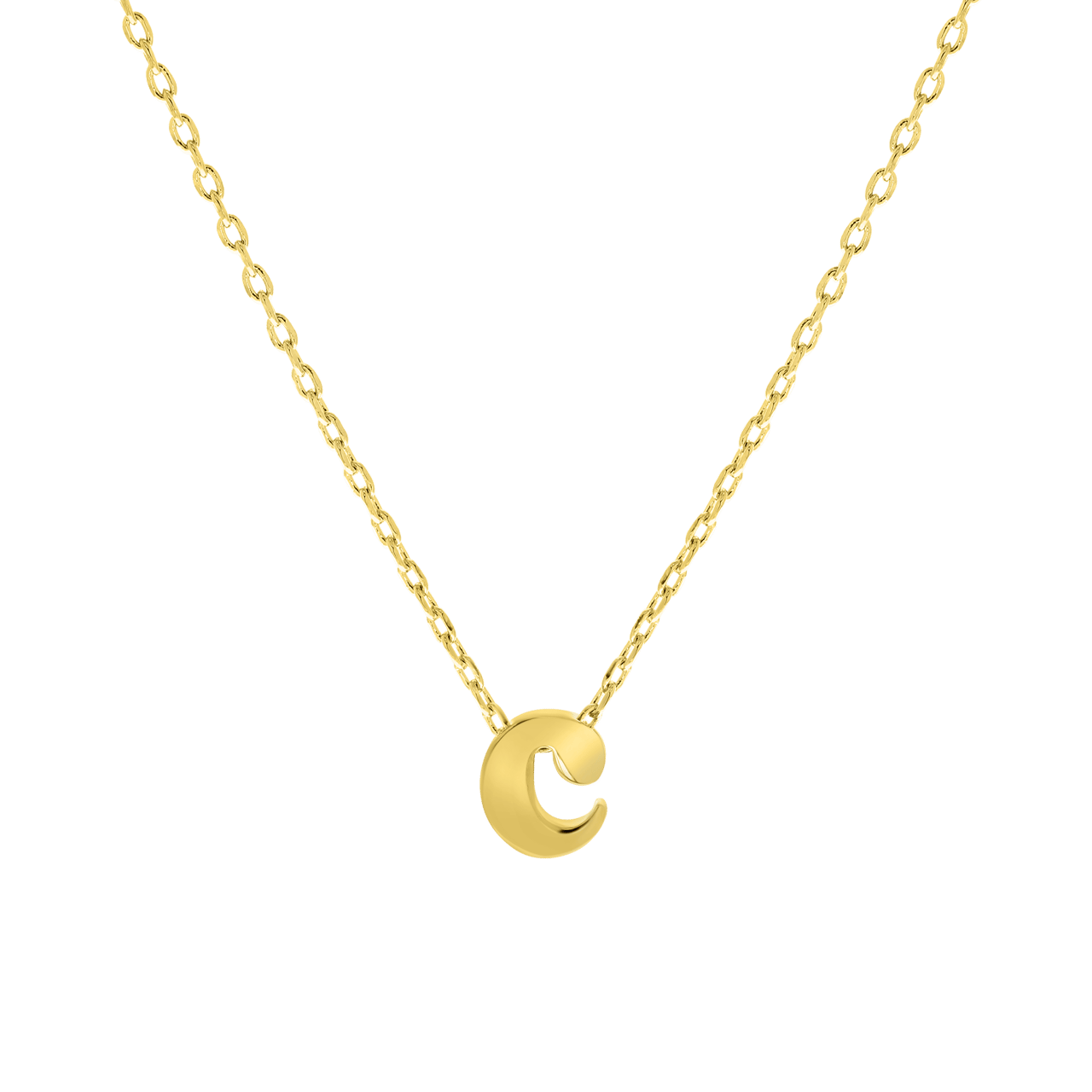 Stalen ketting goldplated met hanger letter