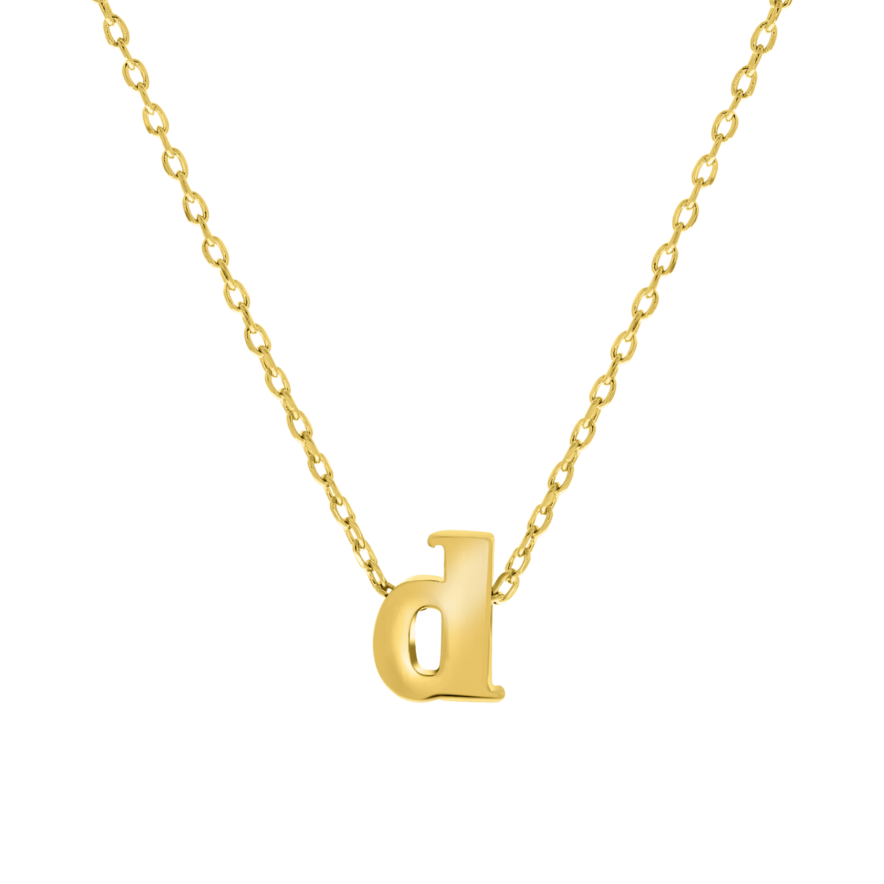 Stainless steel goldplated ketting met letterhanger voor dames