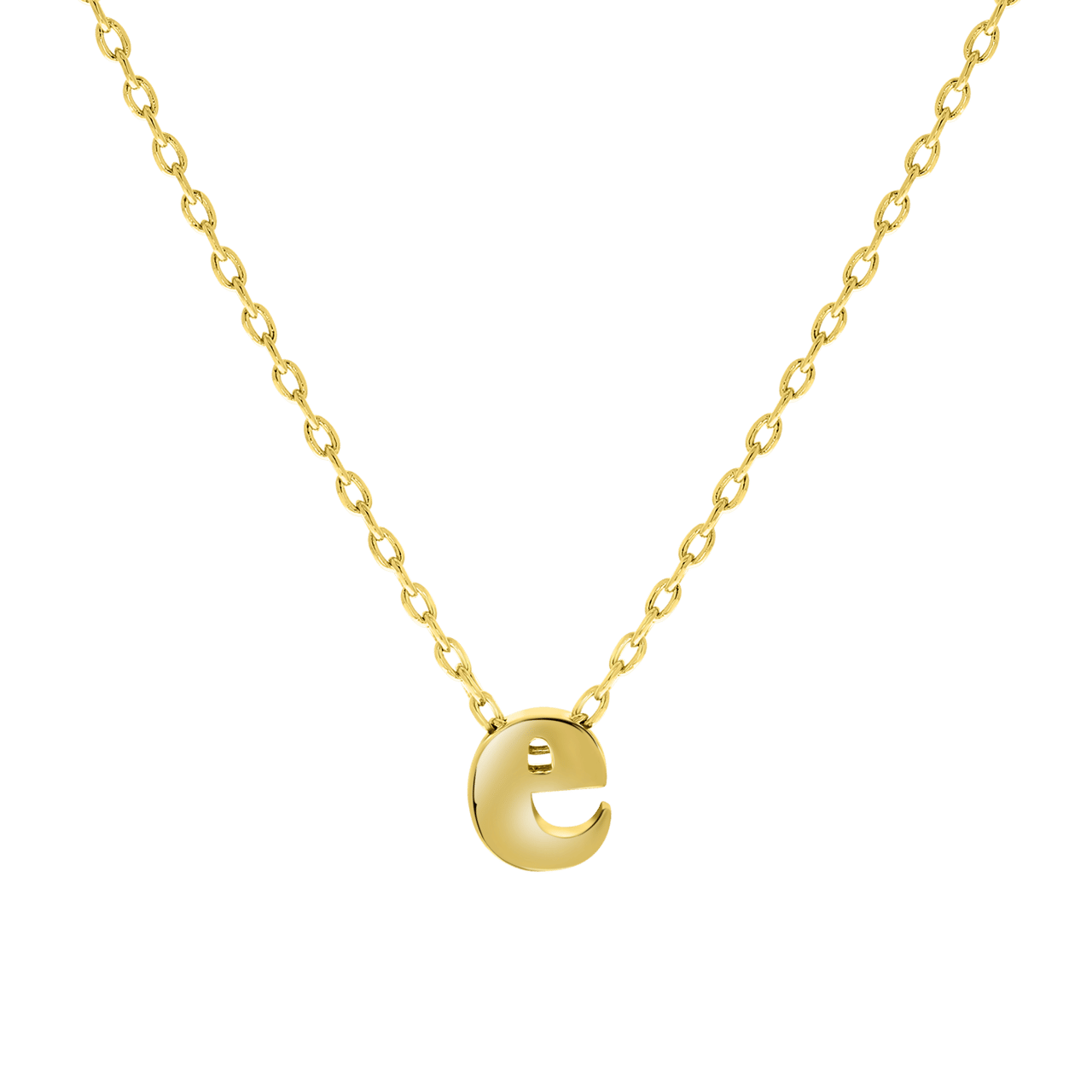 Stainless steel goldplated ketting met letterhanger voor dames