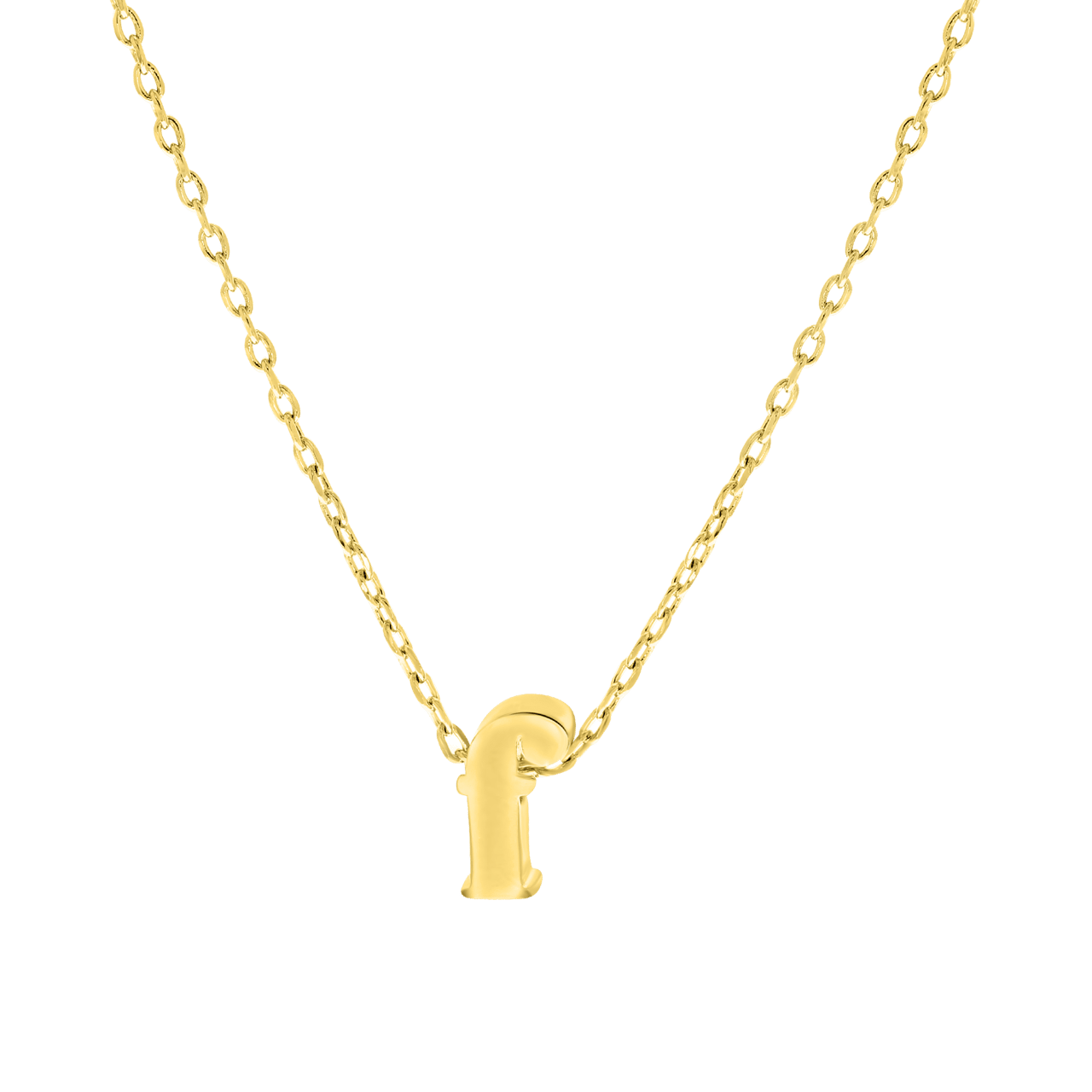 Stainless steel goldplated ketting met letterhanger voor dames