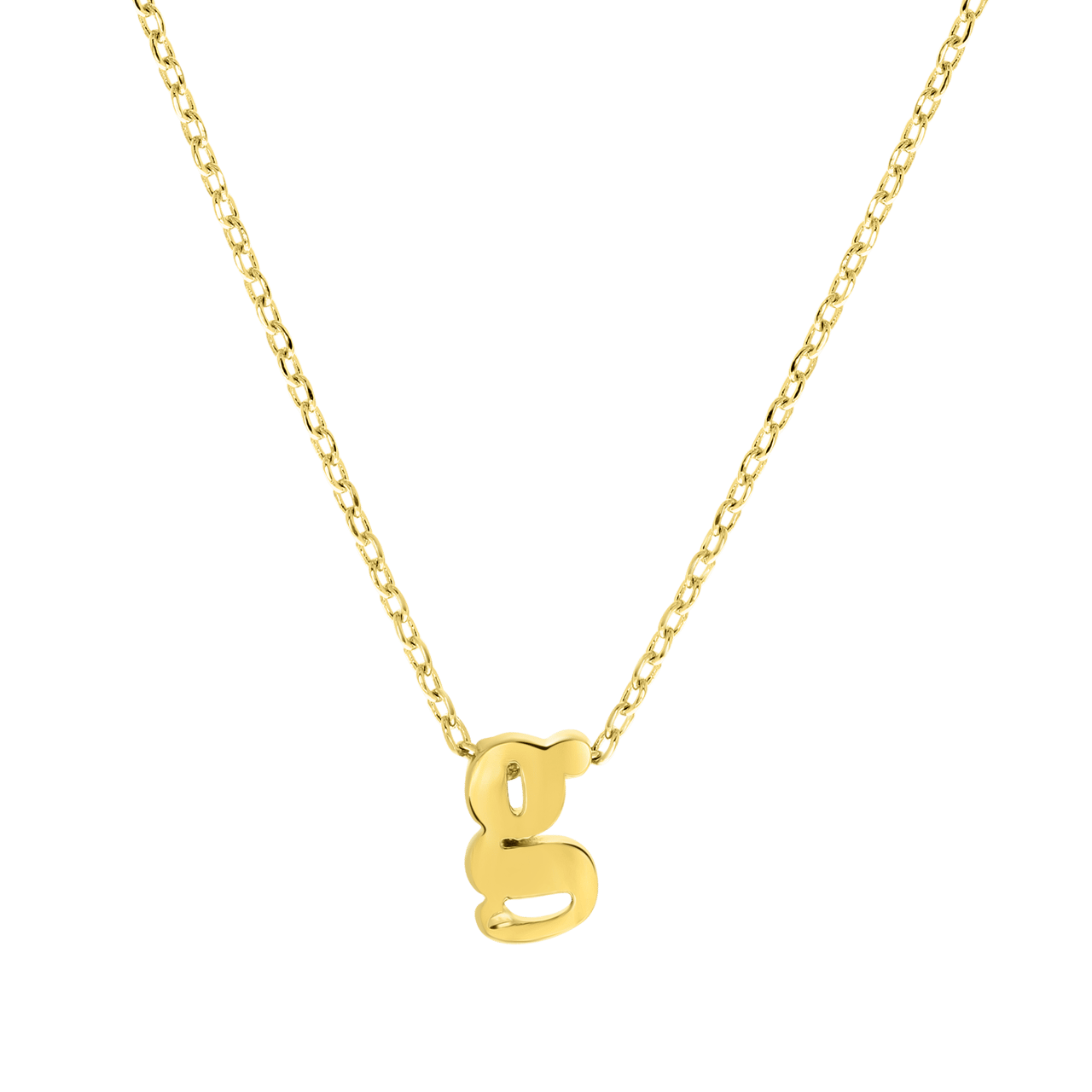 Stalen goldplated ketting met letterhanger voor dames