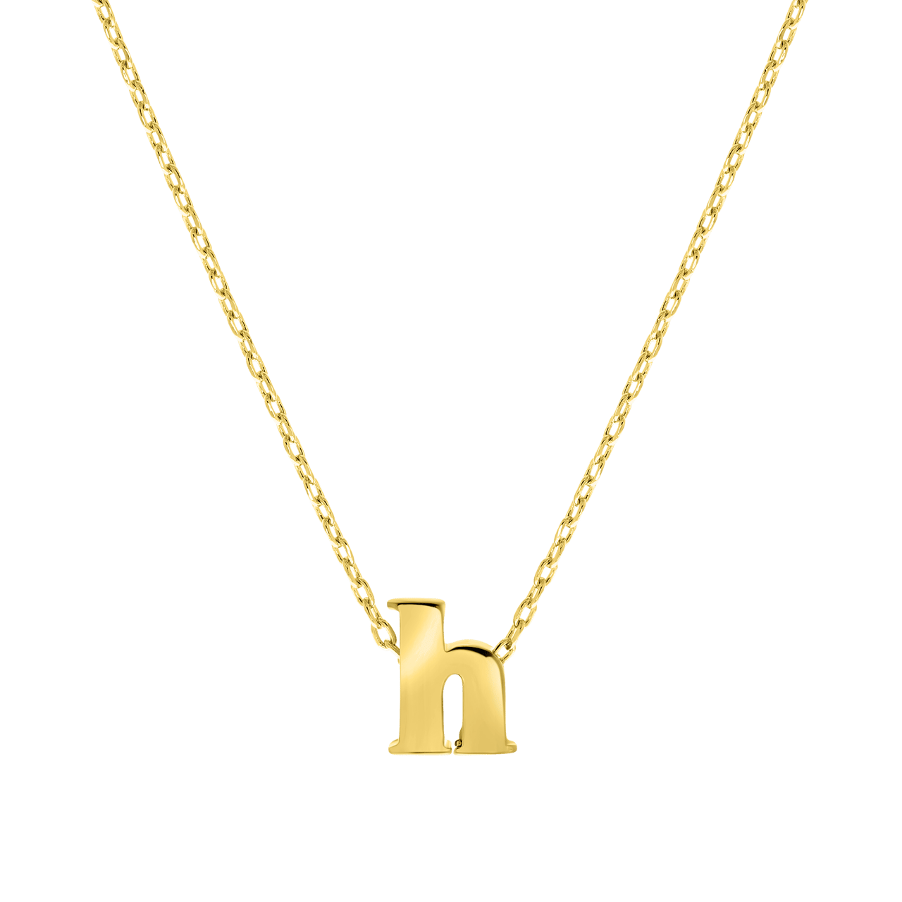Stainless steel goldplated ketting met letterhanger voor dames