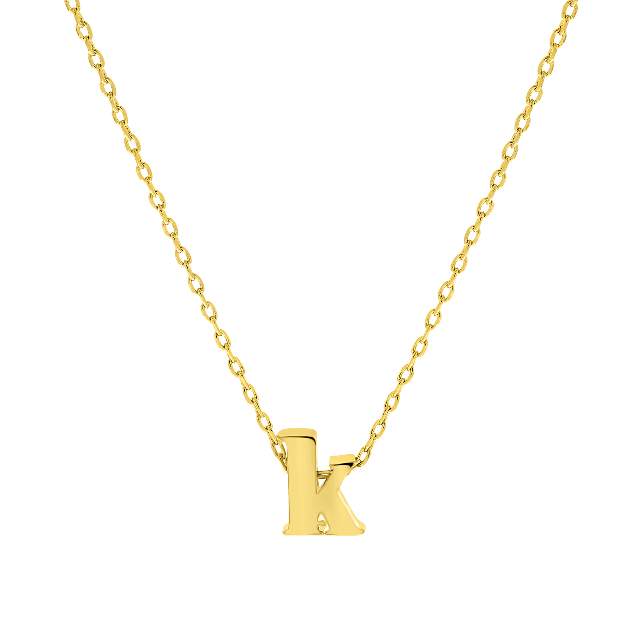Stalen goldplated ketting met letterhanger voor dames