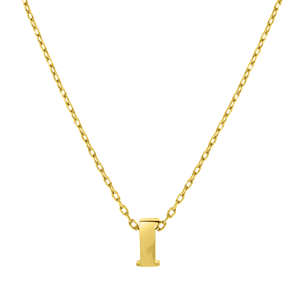 Stainless steel ketting goldplated met hanger letter