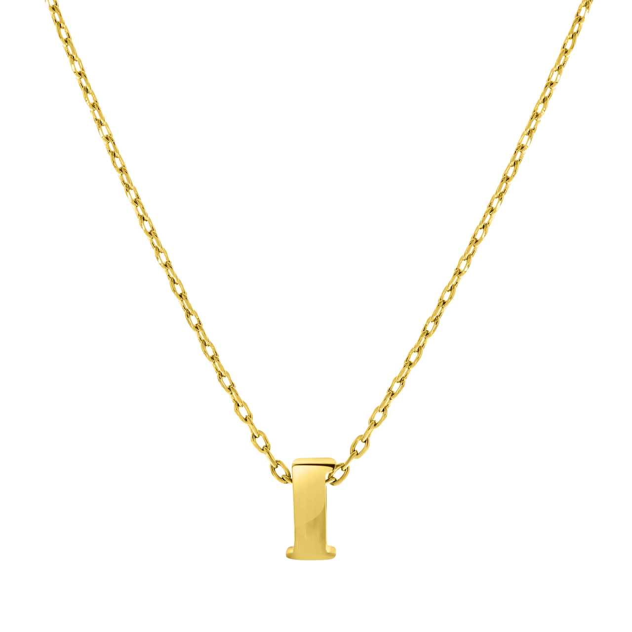 Stalen ketting goldplated met hanger letter
