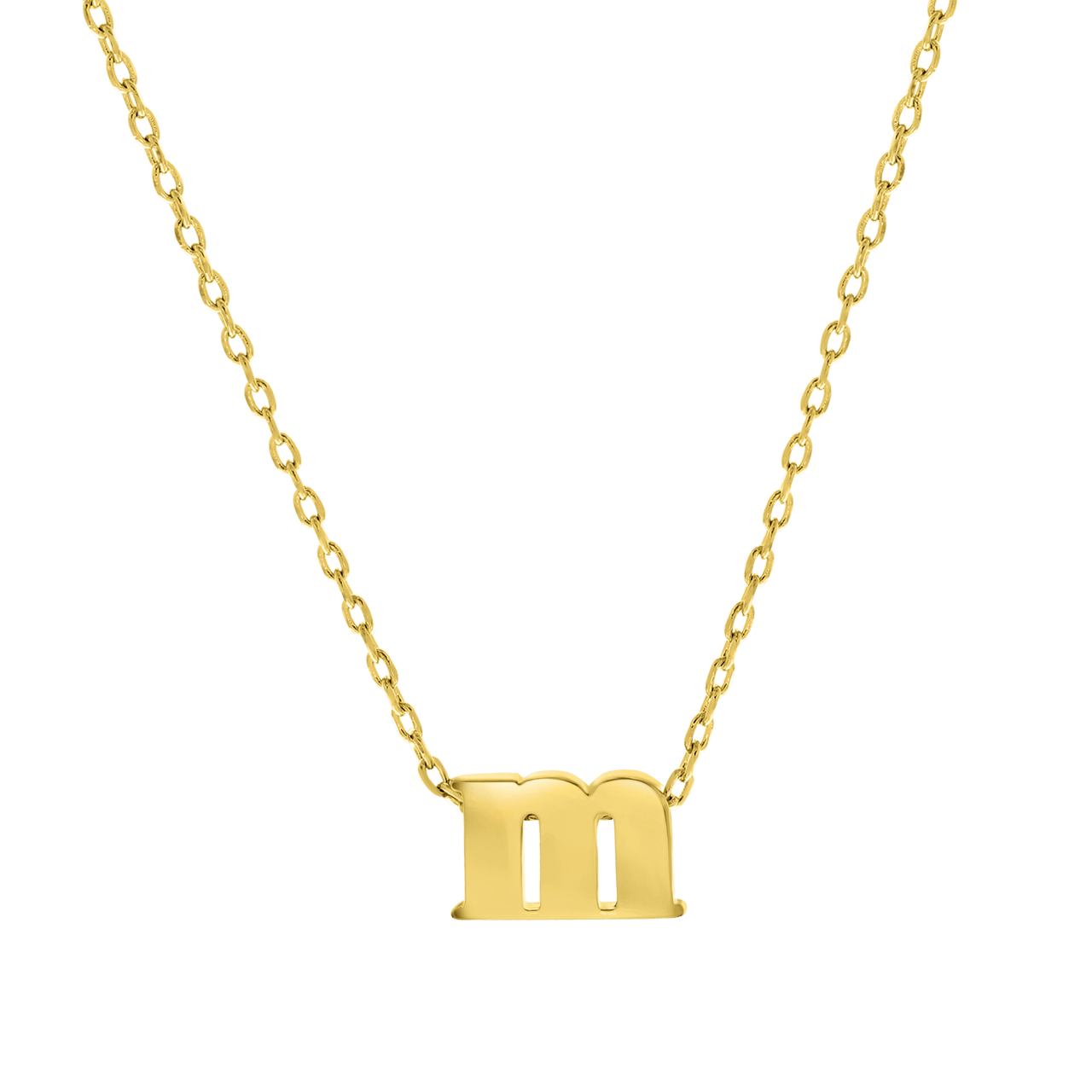 Stainless steel goldplated ketting met letterhanger voor dames