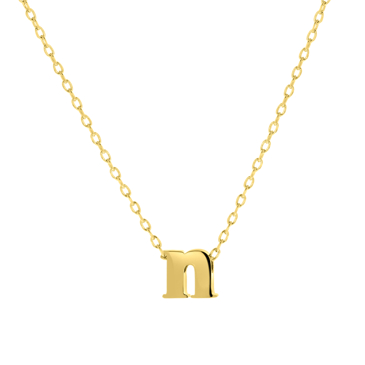 Stalen ketting goldplated met hanger letter