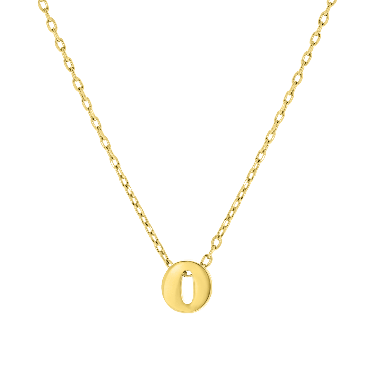 Stainless steel goldplated ketting met letterhanger voor dames