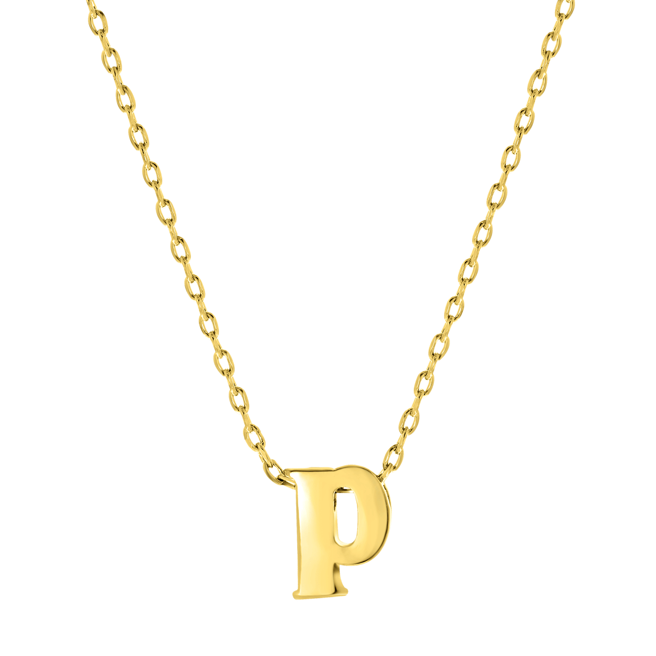Stalen goldplated ketting met letterhanger voor dames