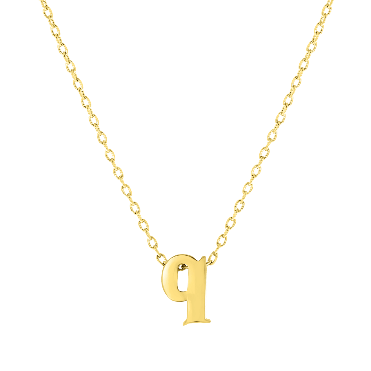 Stainless steel goldplated ketting met letterhanger voor dames