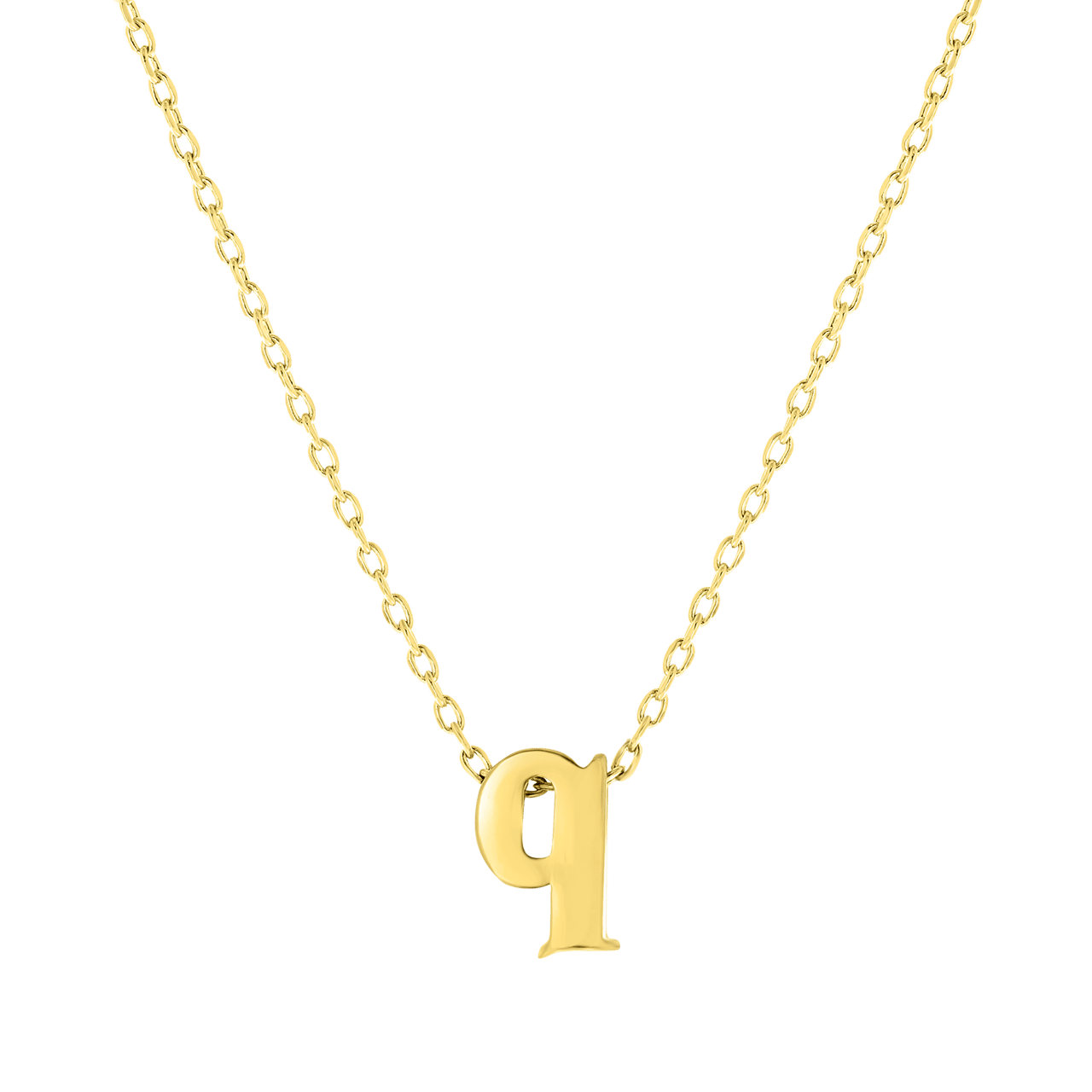 Stalen goldplated ketting met letterhanger voor dames