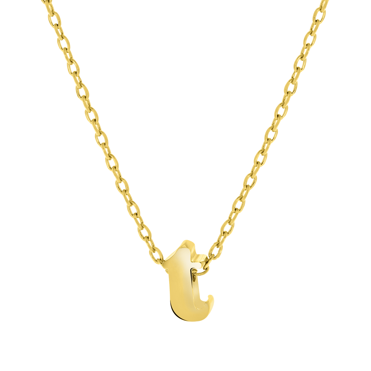 Stainless steel goldplated ketting met letterhanger voor dames