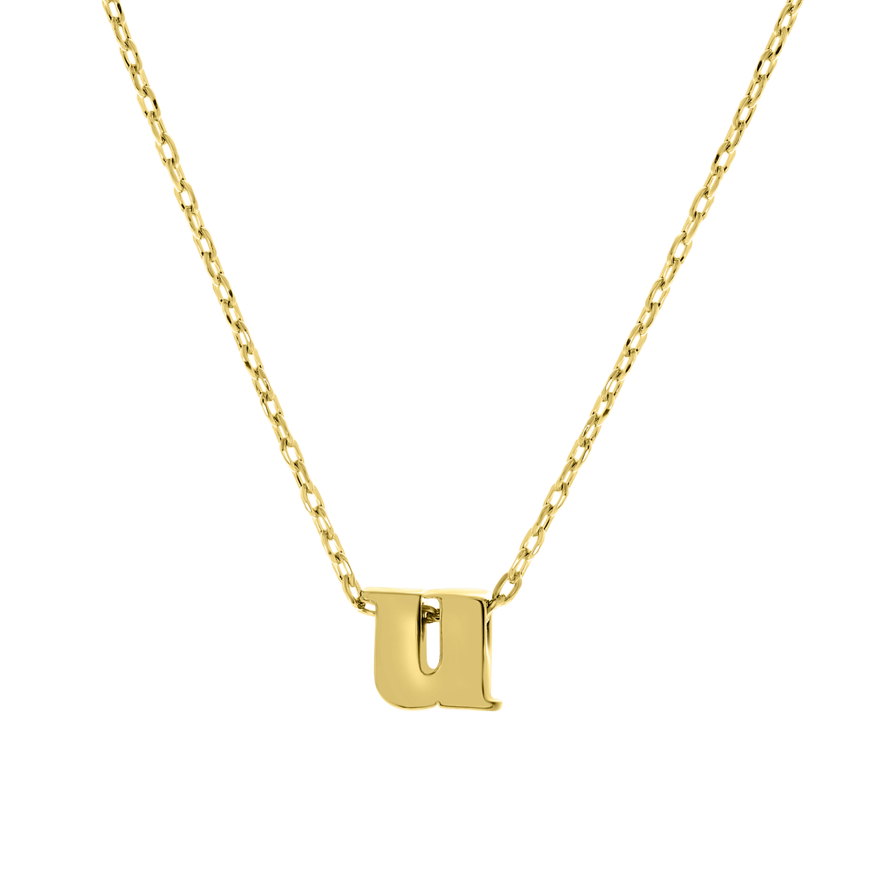 Stalen ketting goldplated met hanger letter