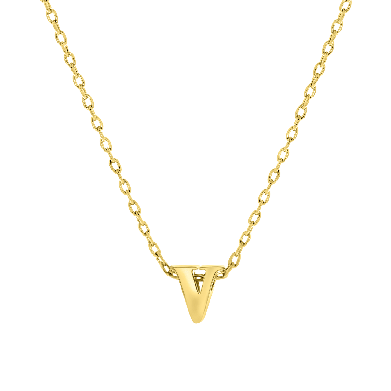 Stainless steel ketting goldplated met hanger letter