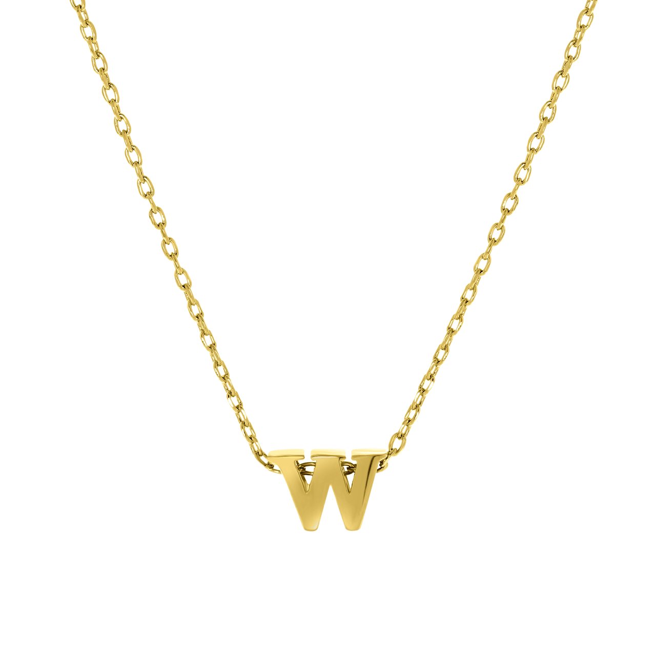 Stainless steel goldplated ketting met letterhanger voor dames