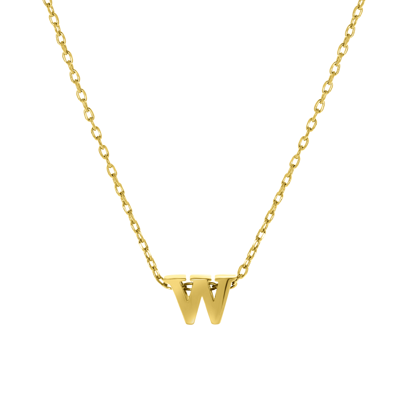 Stalen goldplated ketting met letterhanger voor dames