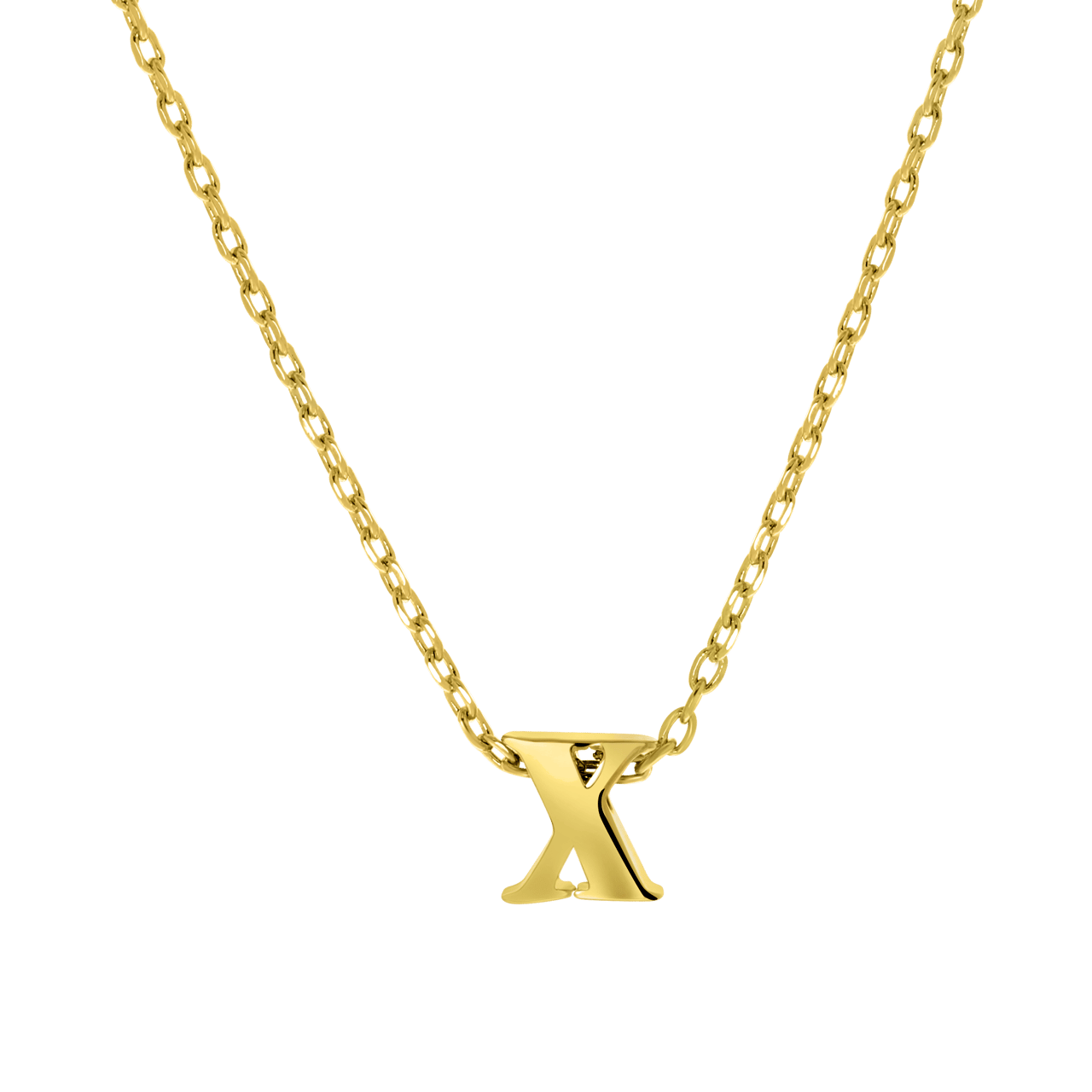 Stalen ketting goldplated met hanger letter