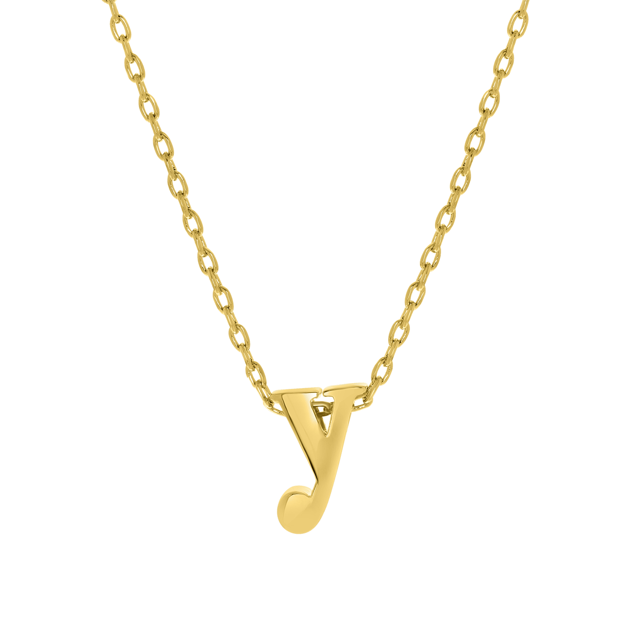 Stalen ketting goldplated met hanger letter