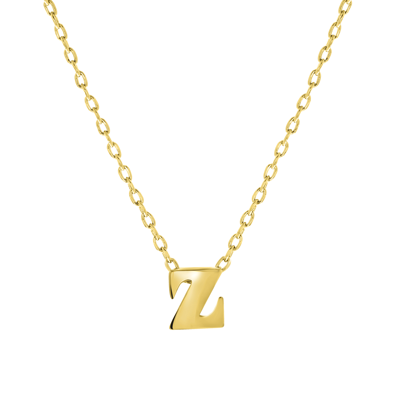 Stainless steel goldplated ketting met letterhanger voor dames