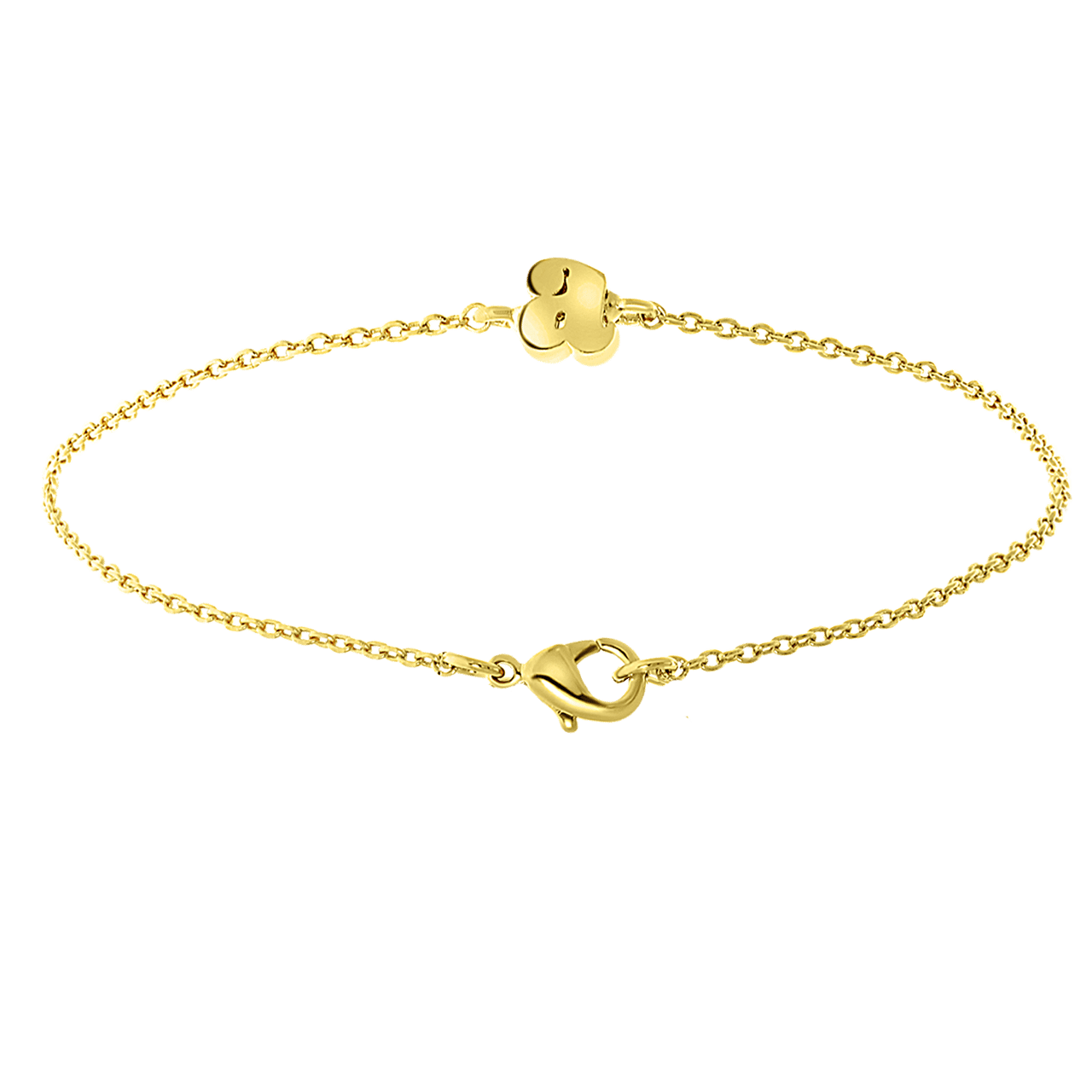 Stainless steel goldplated fantasiearmband met letterhanger voor dames