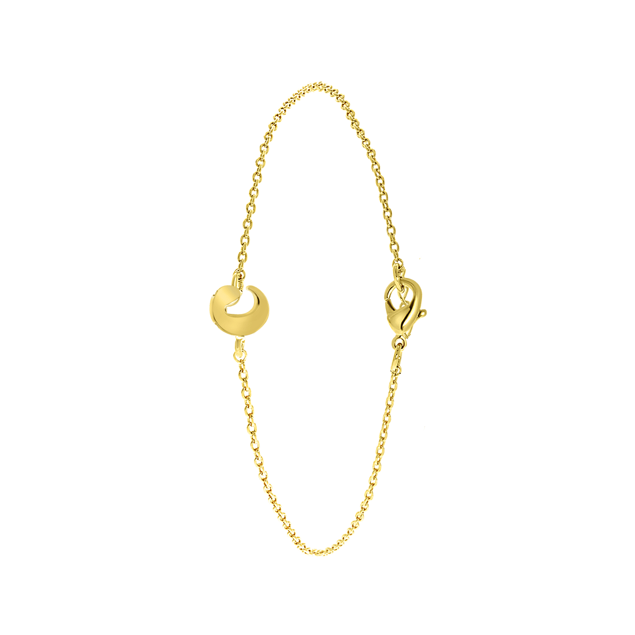 Stainless steel goldplated fantasiearmband met letterhanger voor dames