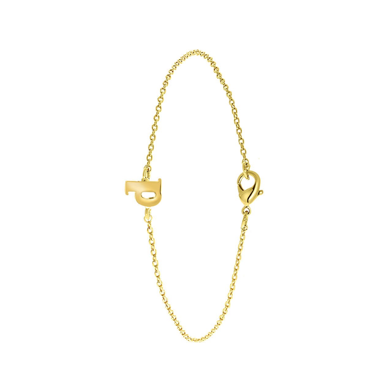 Stalen armband goldplated met letter