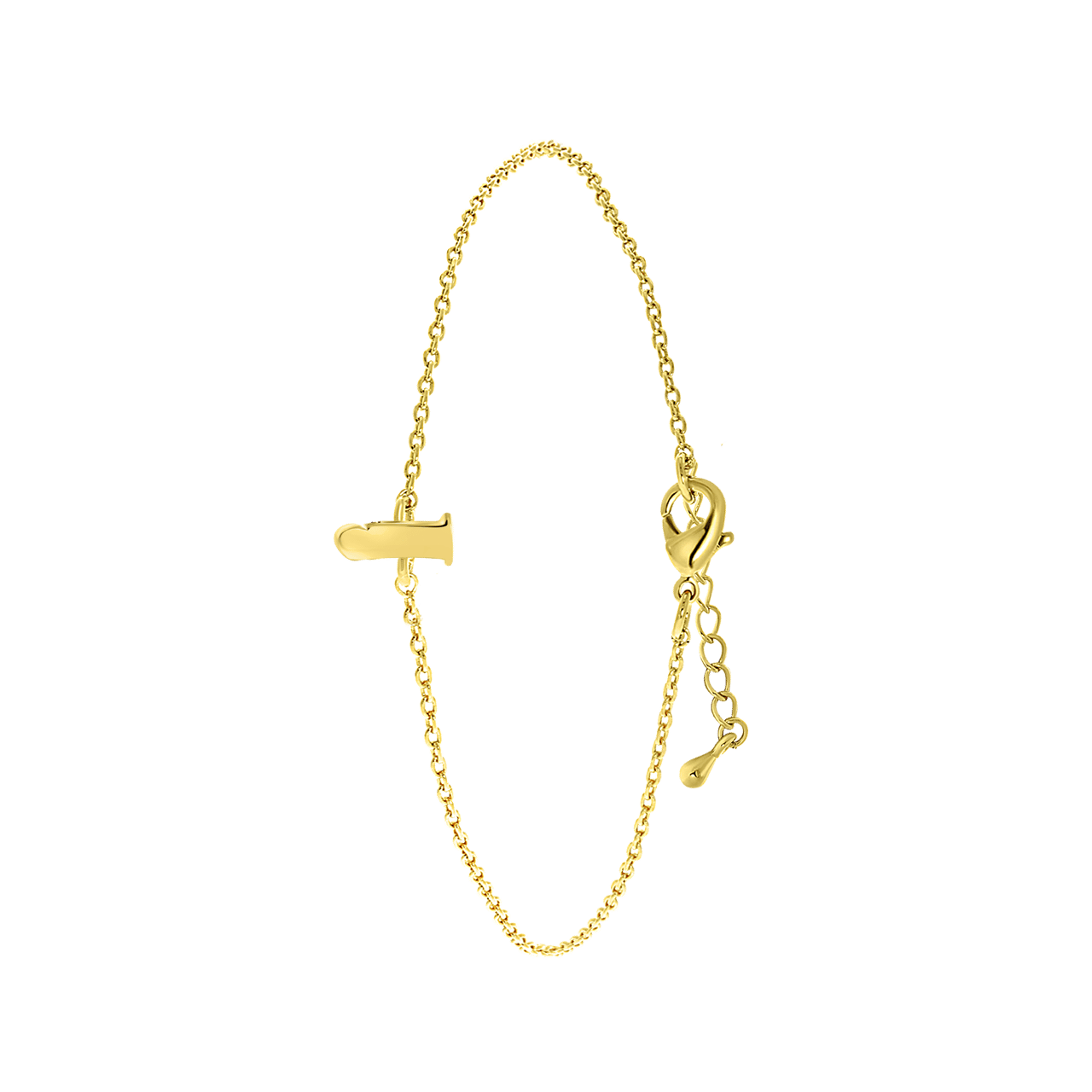 Stainless steel goldplated fantasiearmband met letterhanger voor dames