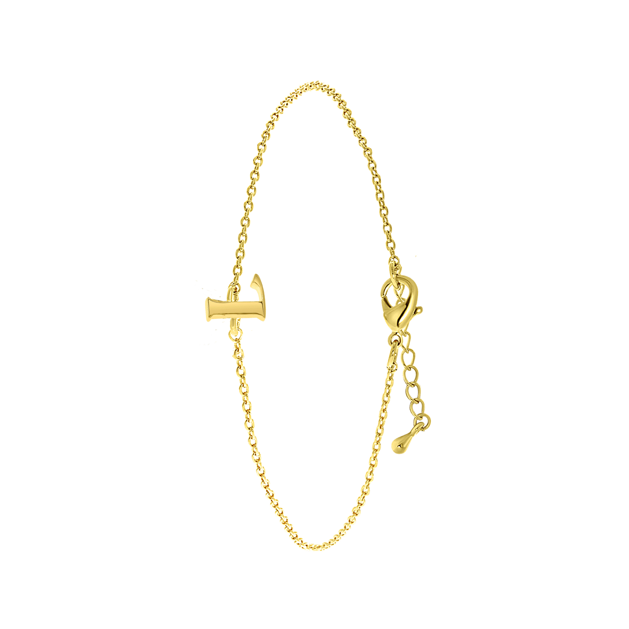 Stalen armband goldplated met letter