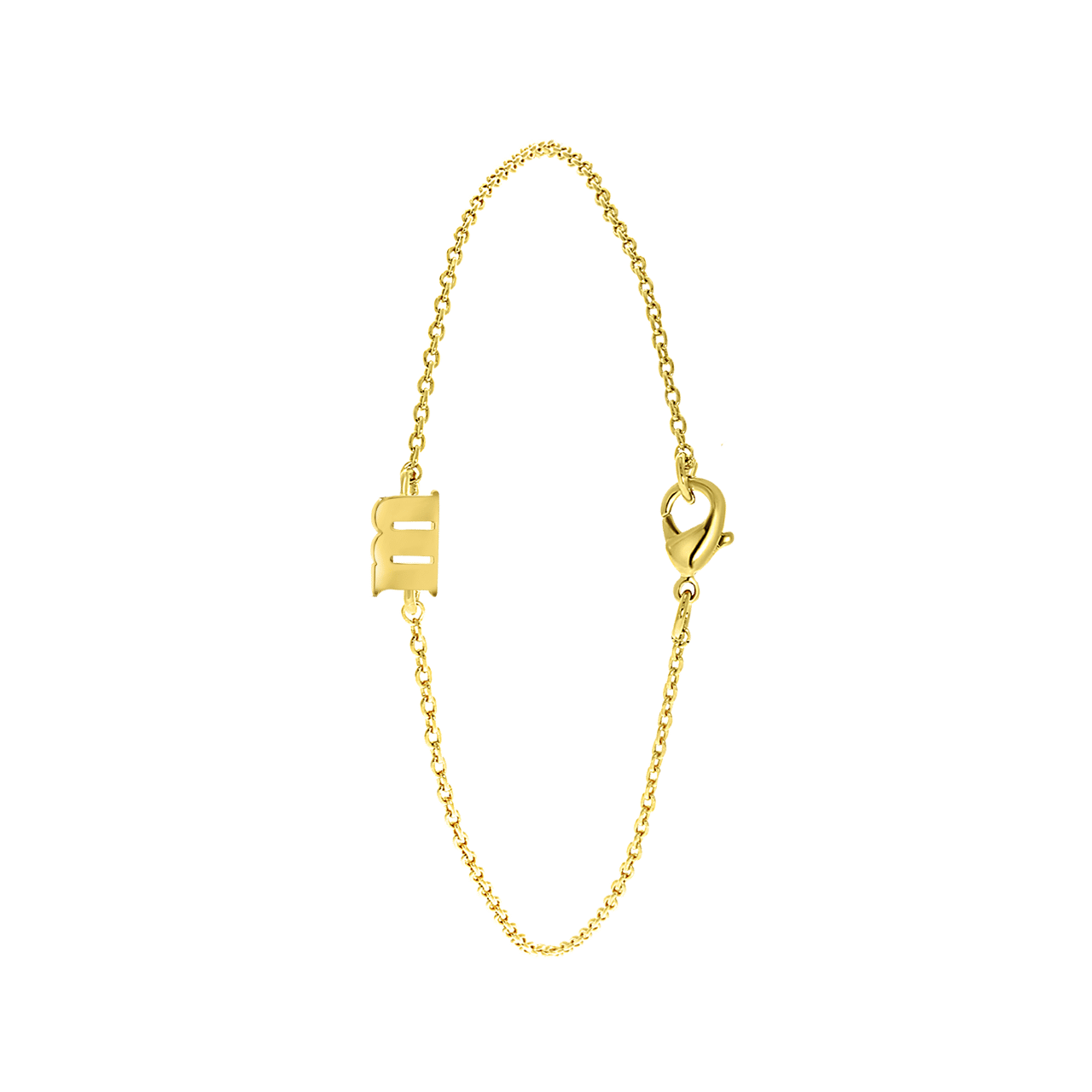 Stainless steel armband goldplated met letter