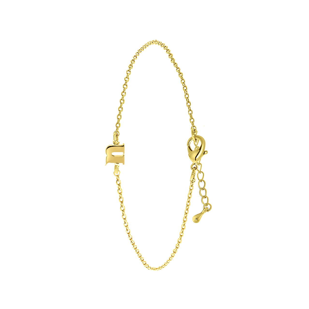 Stalen goldplated armband met letter