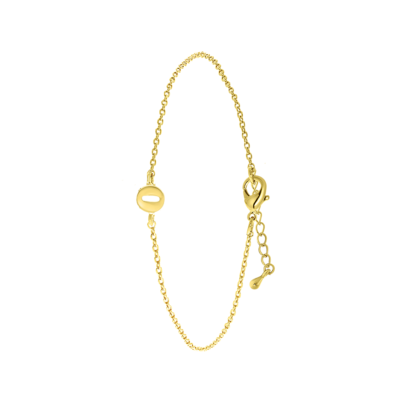 Stalen armband goldplated met letter