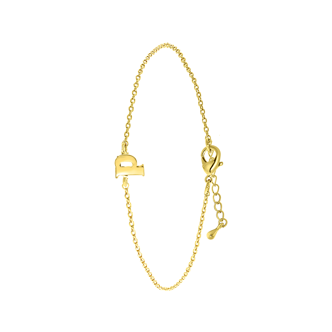 Stalen goldplated armband met letter