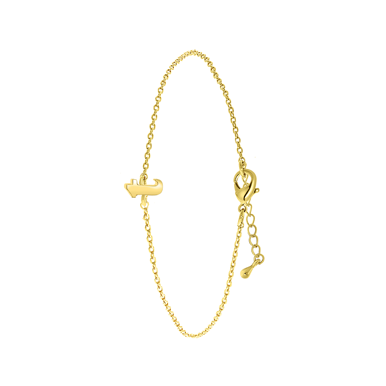 Stalen goldplated armband met letter