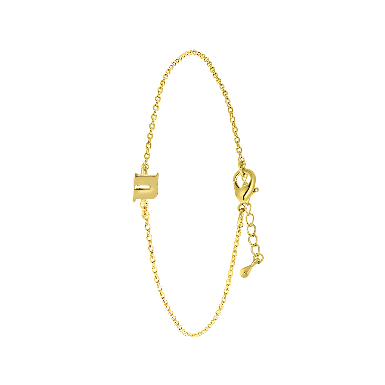 Stalen goldplated armband met letter