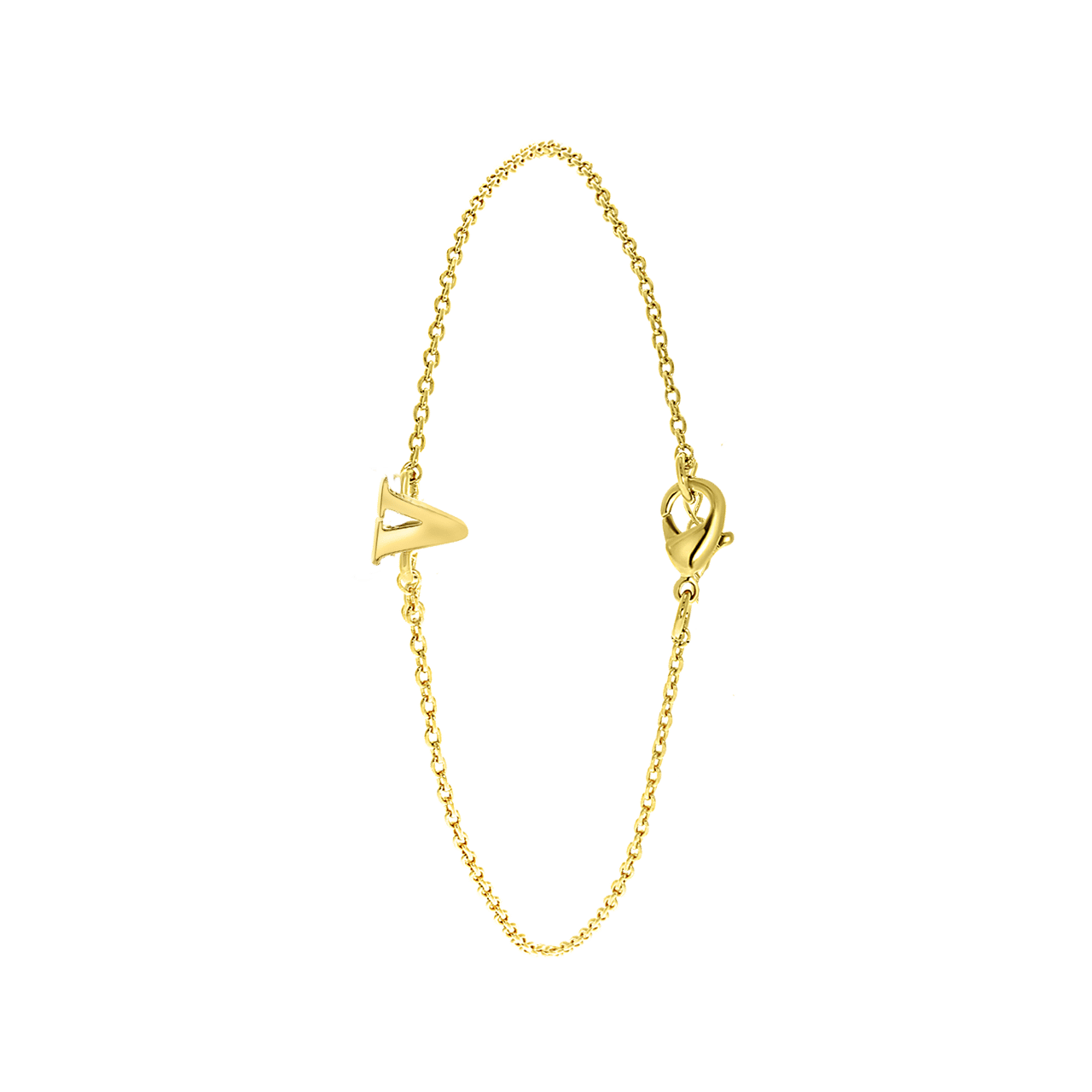 Stainless steel goldplated fantasiearmband met letterhanger voor dames