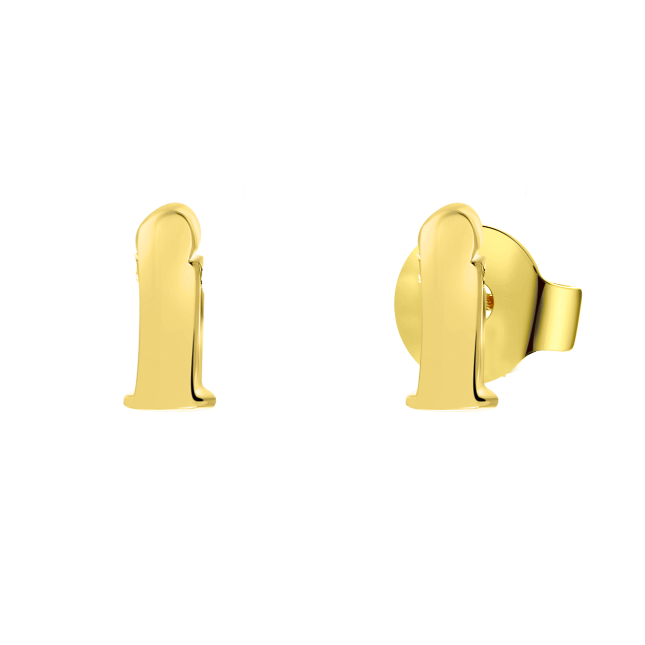 Stainless steel goldplated oorknoppen letter voor dames