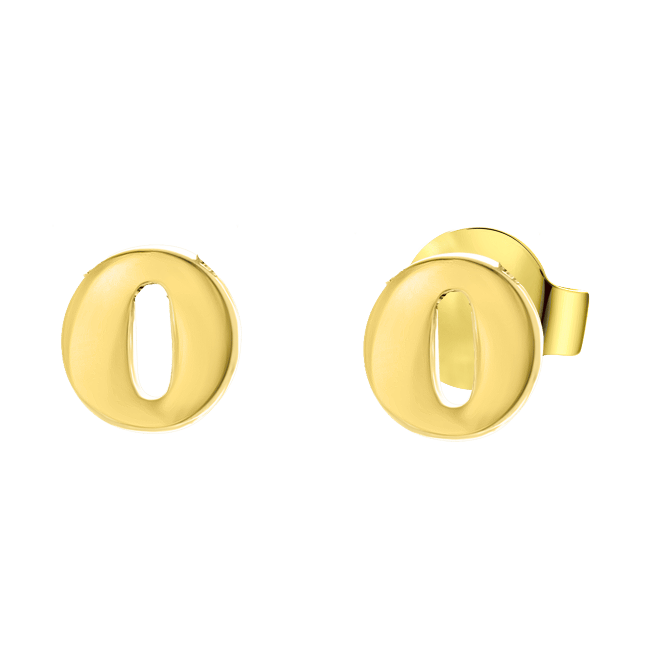 Stainless steel oorknoppen goldplated letter voor dames