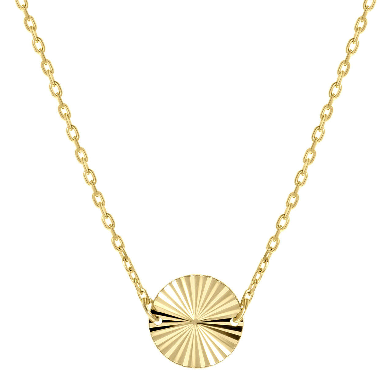 14 Karaat geelgouden ketting met hanger disc