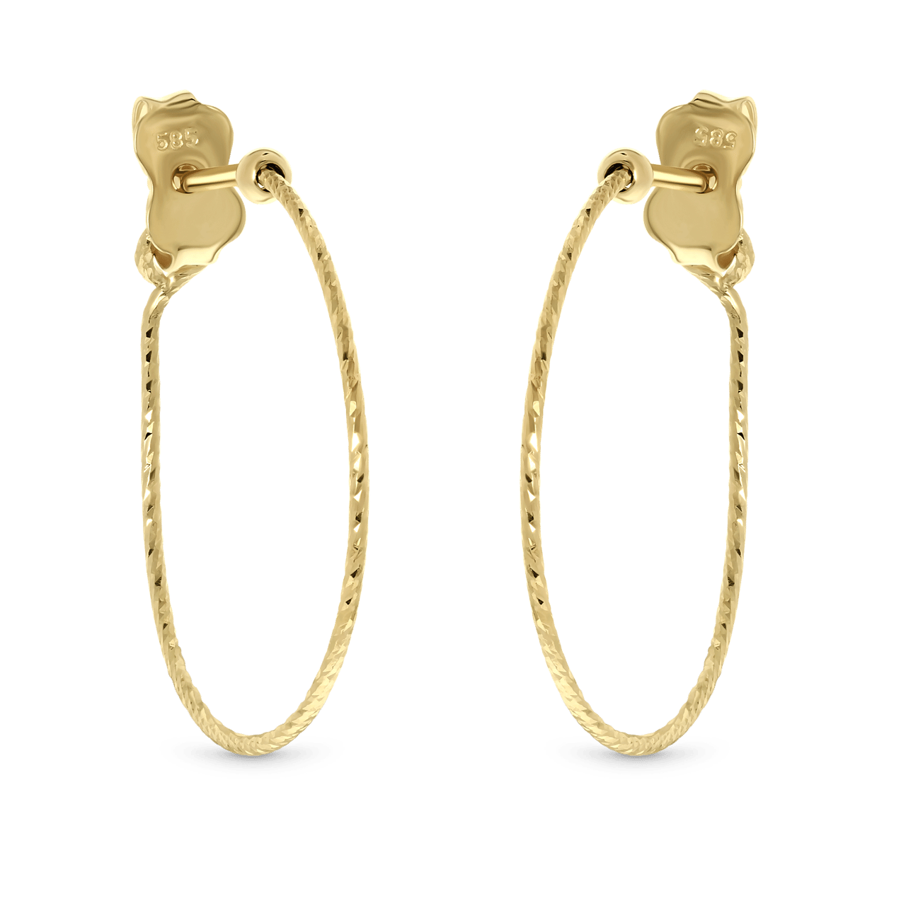 Ohrringe, 585 Gelbgold, bearbeitet