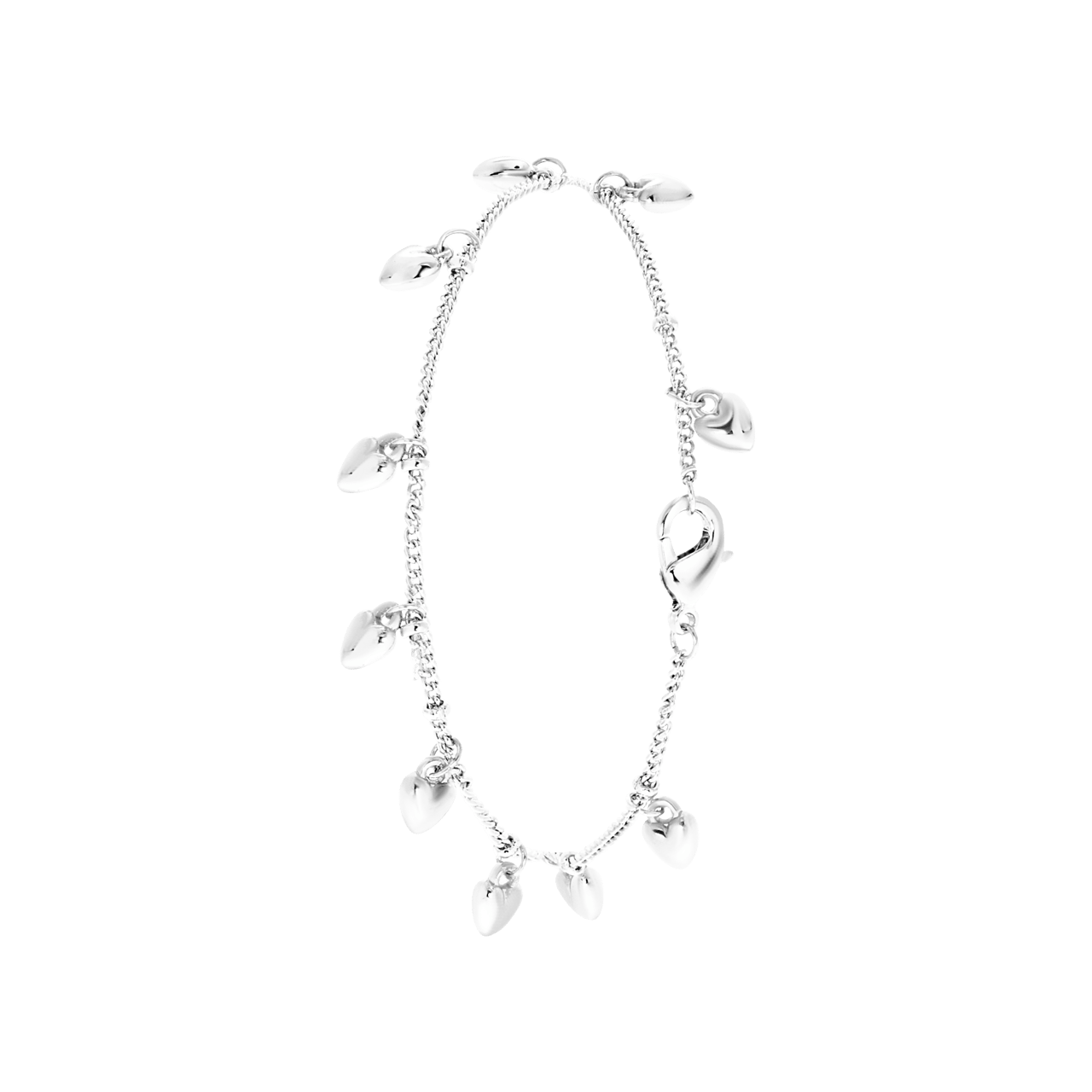 Bijoux zilverkleurige enkelband met hart voor dames