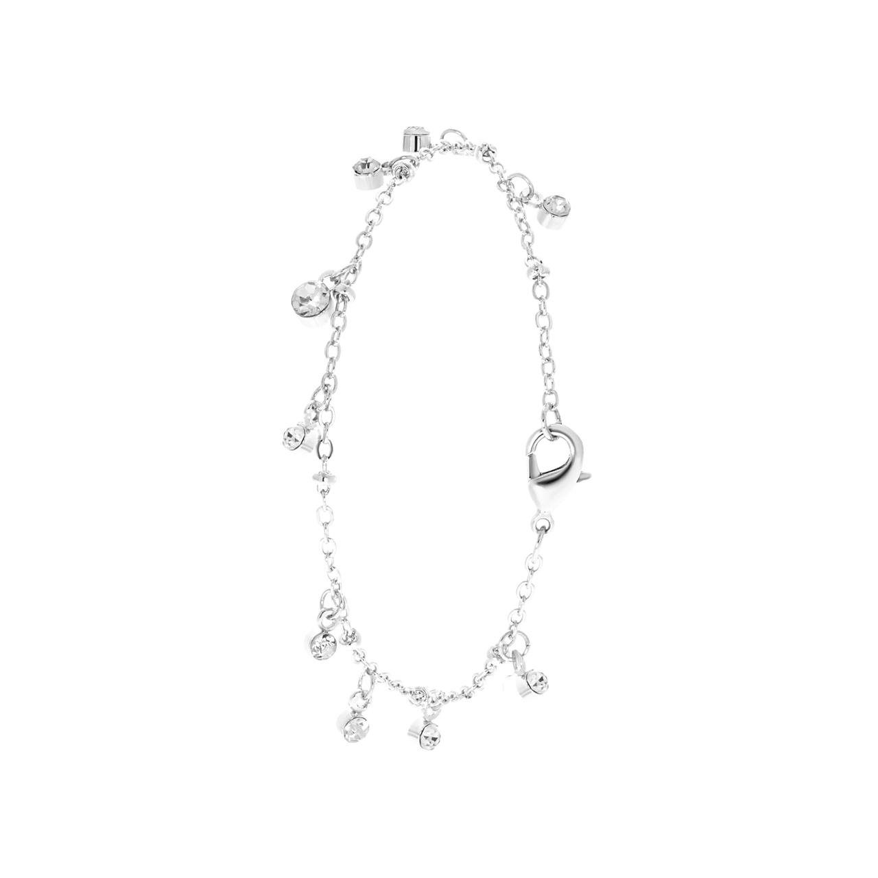 Bijoux zilverkleurige enkelbandje met steentjes voor dames