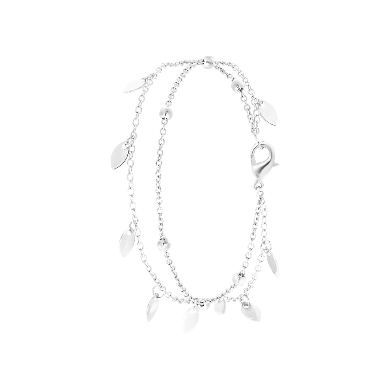 Bijoux zilverkleurige enkelband met plating voor dames