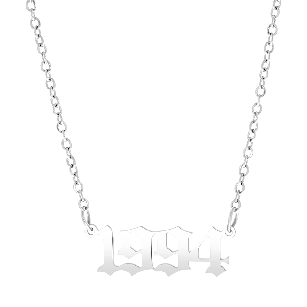 Stainless steel ketting jaartal old english voor dames
