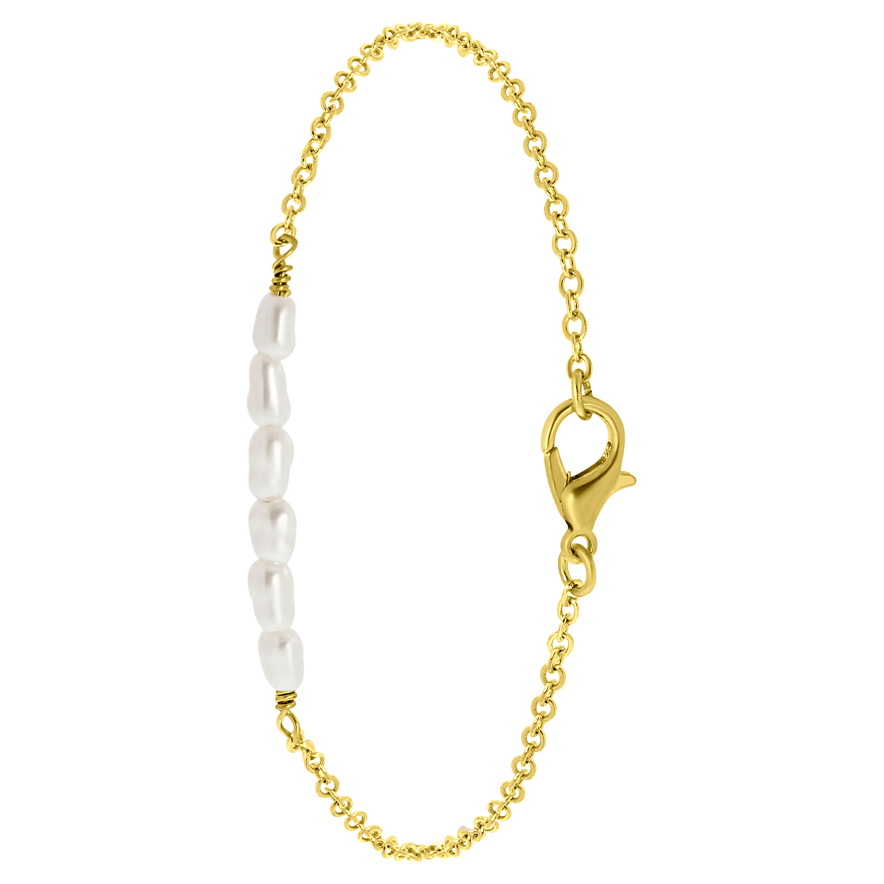 Goudkleurige byoux armband met parels