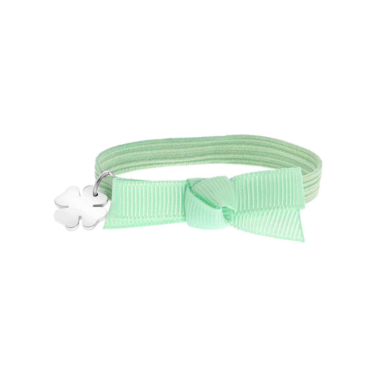 Groene kinderrekarmband met hanger klaver