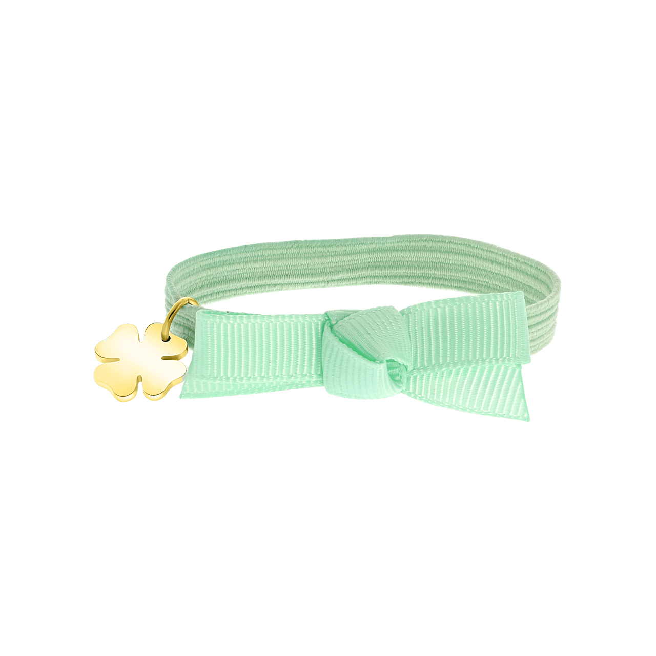 Groene kinderrekarmband met hanger klaver